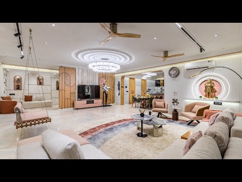 Creative 4 BHK Living Room Interior Design for Nikol, Ahmedabad Homes (The Mango) - Sarathi