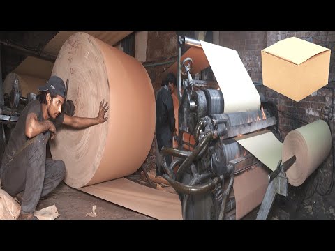 Production Process Of Making Packing Box With Paper Roll || Manufacturing Process Of Carton Box