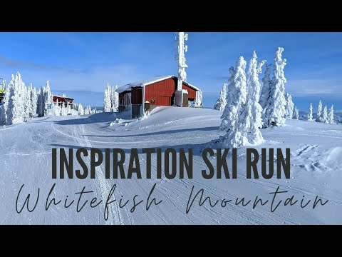 Skiing Whitefish Mountain Ski Resort Montana: Inspiration Ski Run POV Big Mountain Whitefish Montana