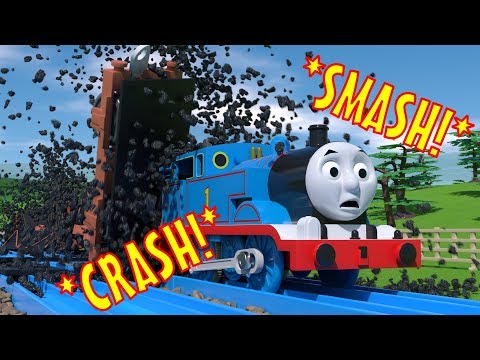 TOMICA Thomas and Friends Slow Motion Crashes: Coal Trucks SMASH into Thomas!