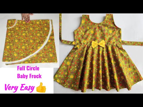 Full Circle Baby Frock cutting and stitching Very Easy| Umbrella Cut Baby Frock cutting and stitchin