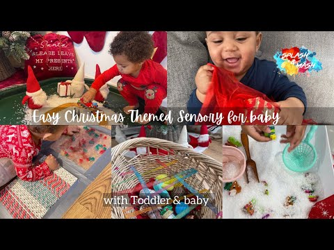 EASY CHRISTMAS THEMED SENSORY FOR TODDLERS AND BABY | Winter DIY Sensory #babyactivities #christmas