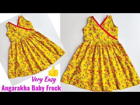 Very Easy Angarakha Baby Frock Cutting And stitching | Baby Frock cutting and stitching