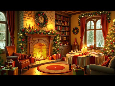 Warm Christmas Jazz Instrumental Music - Gentle Jazz Tunes & SnowFall for Unwind, Stress Relief