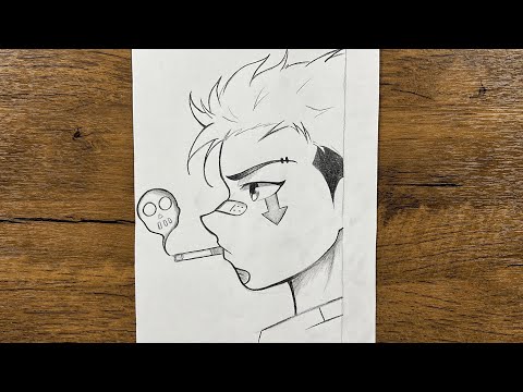 How to draw cool anime boy character easy step-by-step