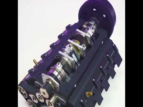 8 Cylinder Engine 28CC Run Slow Motion - Toyan FS V800 - ENGINEDIY