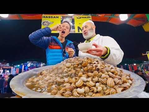 Moroccan Street Food 🇲🇦 Night Market Tour in Marrakesh, Morocco (Jema El Fnaa Square)