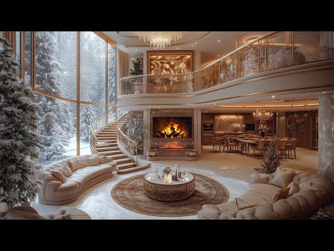 Soothing Jazz Music in Cozy Living Room Space Morning Winter 🎄 Relaxing Piano Jazz Background Music