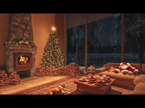 Christmas Night Rainfall : Relaxing Sounds for Reading and Sleeping in a Cozy Wooden Cabin