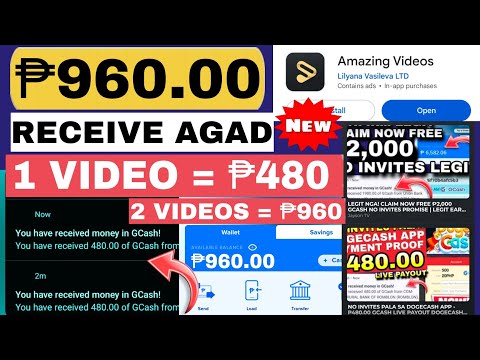 LEGIT NGA! FREE ₱960.00 GCASH RECEIVE AMAZING VIDEOS APP REVIEW LEGIT EARNING APP GCASH