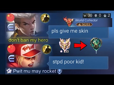 CHOU “POOR KID” BUT COLLECTOR PRANK AFTER END OF SEASON!! (my team cry) - Mobile Legends