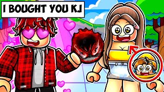 I Became An E-GIRL, And He Bought Me KJ MOVESET In The Strongest Battlegrounds