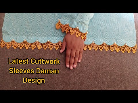 New Latest Daman And Sleeves Cutting and Stitching || Kurti Ghera || @simple and beautiful stitching