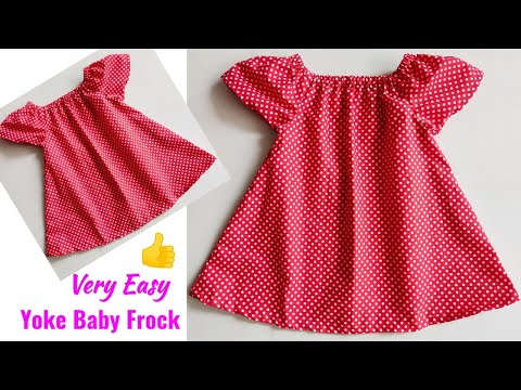 Very Easy Yoke Baby Frock Cutting and Stitching | Baby Frock Cutting and Stitching