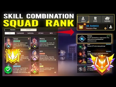 BR ranked Squad ranked Character Combination - Best character combination in free fire