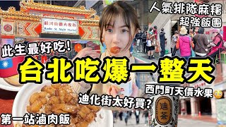 【去了台灣才知道的事】第一站滷肉飯，此生最好吃🔥爲了台北超強飯糰最早出發/行天宮人氣排隊爆餡麻糬！迪化街太好買~饒河夜市米其林平價小吃~西門町買到天價水果🥹│台北自由行VLOG Ep3│Kodootv