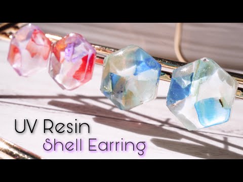 【UVレジン】シェルだけで作るキラキラなピアス - Shell in UV Resin Earring