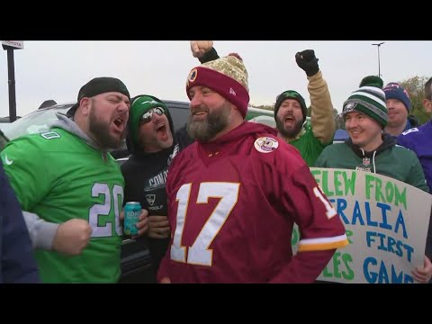 Commanders fans tailgate in Philly ahead of Eagles game