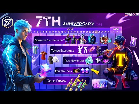 7th Anniversary Event Calendar 🥳🤯| Ob 45 Update Changes | Free Fire New Event | Ff New Event