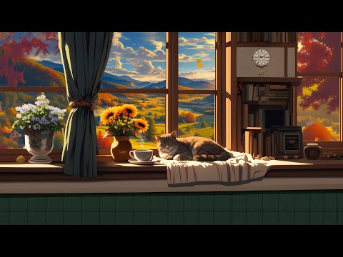 The Stillness of Autumn ☕🍂 lofi cat music ~ lofi mix 🐾🎶 beats to relax/study to