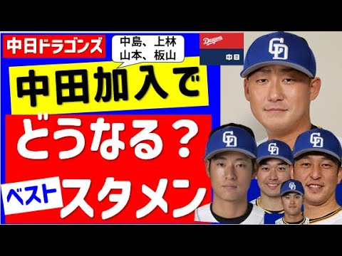 【獲得確定！】中田翔加入での中日ベストスタメンはこれだ！【中日ドラゴンズ】