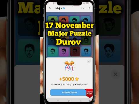 17 November Major Puzzle Durov | Major Puzzle Durov Today| Major Combo Today