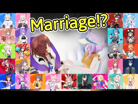 All Members' Live Reactions to the OkaKoro Marriage Proposal [Hololive Shuffle Medley 2024]