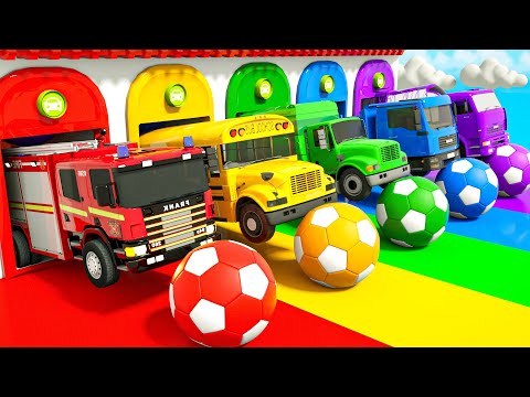 Baby Shark, Wheels On the Bus - Learning colors with a soccer ball, Baby Nursery Rhymes & Kids Songs