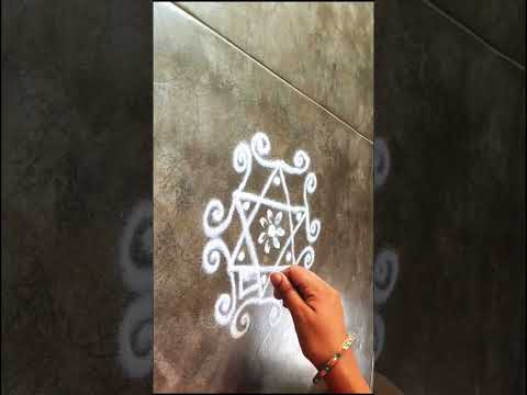 rangoli design 🌷#shorts#ytshorts #muggulu #shortsfeed #easyrangoli #kolam