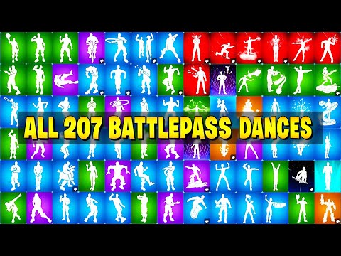 ALL 207 BATTLEPASS DANCES IN FORTNITE BATTLE ROYALE