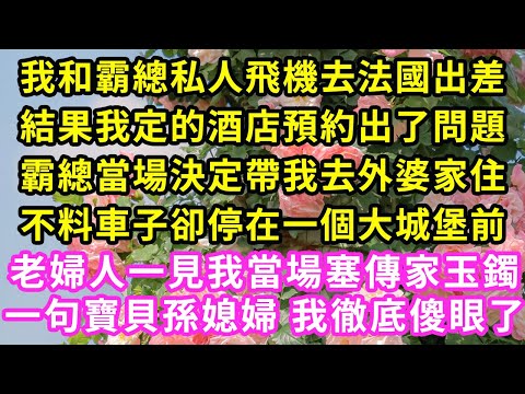 我和霸總私人飛機去法國出差,結果我定的酒店預約出了問題,霸總當場決定帶我去外婆家住,不料車子卻停在一個大城堡前,老婦人一見我當場塞傳家玉鐲,一句寶貝孫媳婦 我徹底傻眼了#霸道總裁#愛情#婚姻