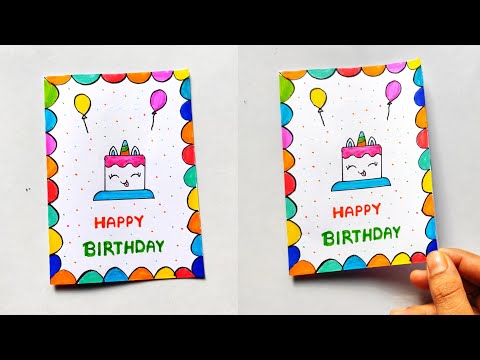 Birthday card ideas easy | Paper Birthday card making at home | Birthday Party paper craft idea