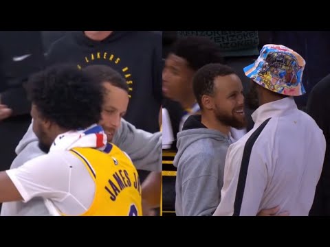 Steph Curry shows love to Bronny and LeBron James after the game 🥰