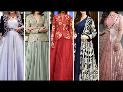 Frock with jacket designs 2024|Dresses with jacket designs|partywear dress designs