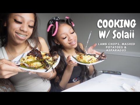 Cooking W/ Solaii || Lamb Chops, Mashed potatoes & asparagus! ￼￼