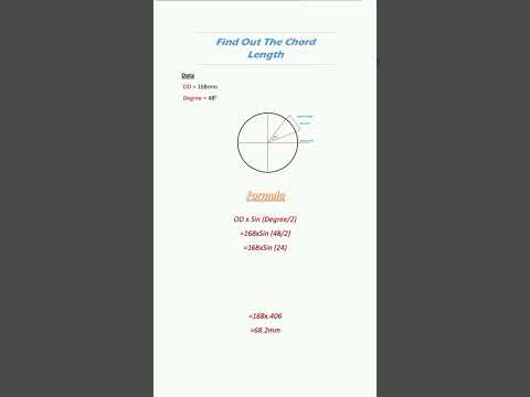 Chord Length Formula #Shorts #Pipe fitter