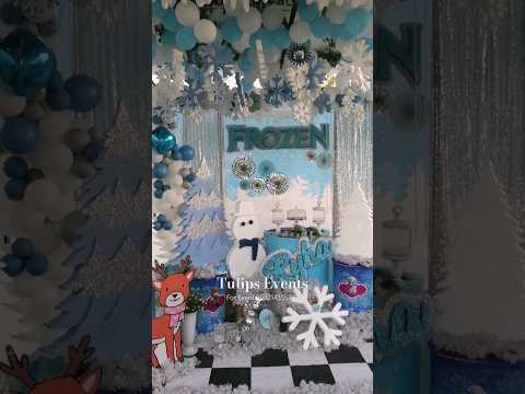 Frozen theme birthday party decorations #frozen