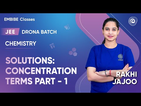 JEE 2025 | Solutions: Concentration Terms Part - 1 | Chemistry For JEE 2025 | Rakhi Jajoo