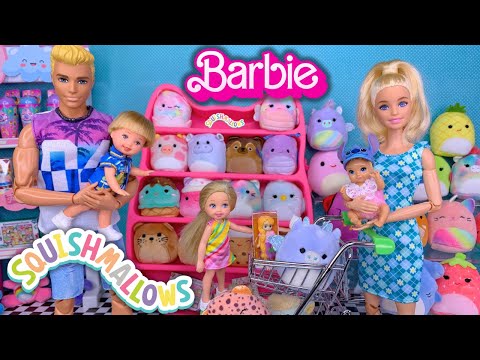 Barbie & Ken Doll Family Toy Shopping for Squishmallows