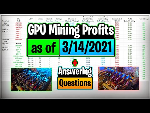 GPU Mining Profits as of 3/14/21 | Answering Questions | Twitch Recap