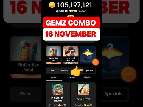 Gemz Daily Combo Today 16 November Daily Combo Today #gemz #combo #airdrop