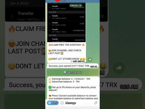 TRX EARNING TELEGRAM BOT