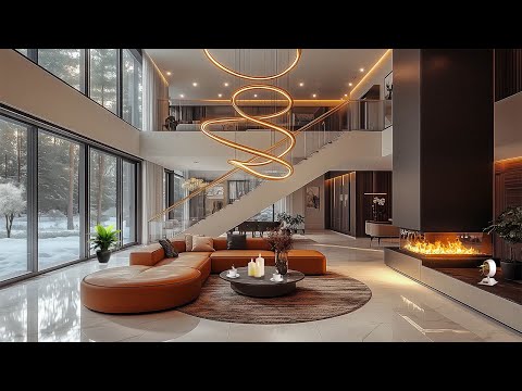 Relaxing Jazz Piano Music In Winter Space With Luxurious Living Room ❄️ Smooth Jazz Background Music