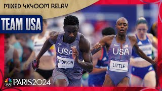 Team USA smashes WORLD RECORD by over a FULL SECOND in mixed 4x400 relay heat | Paris Olympics