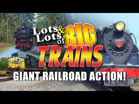 LOTS OF BIG TRAINS in Action! - FULL SHOW | Lots & Lots of Trains for kids! | Music by James Coffey