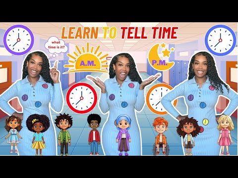 Tell time on an analog clock| Learning with Ms Houston| Kid Songs + Nursery Rhymes