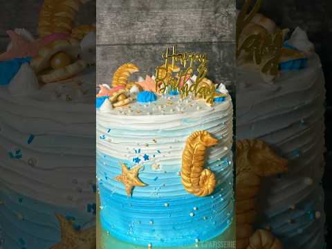 Under the Sea Cake Tutorial|Mermaid Cake|Sea Horse Cake Tutorial #trending #viral #cake #short video