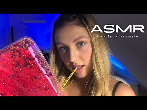 ASMR | popular classmate is drawing ✍🏻 YOU | eye contact & personal questions