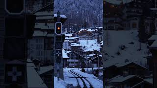 Trains in Motion Amidst Snowy Cityscapes ❄️🚆