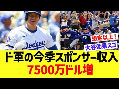 ドジャース、大谷効果で儲けまくるｗ